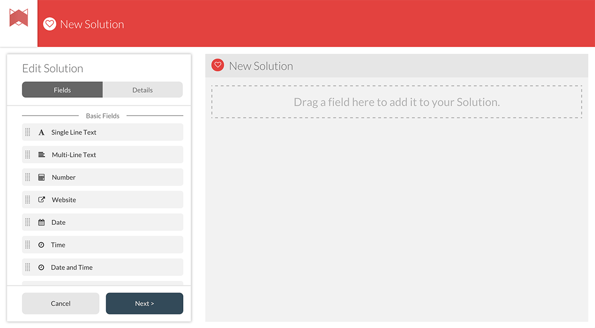 Screenshot of Transpose's 'new solution' screen.