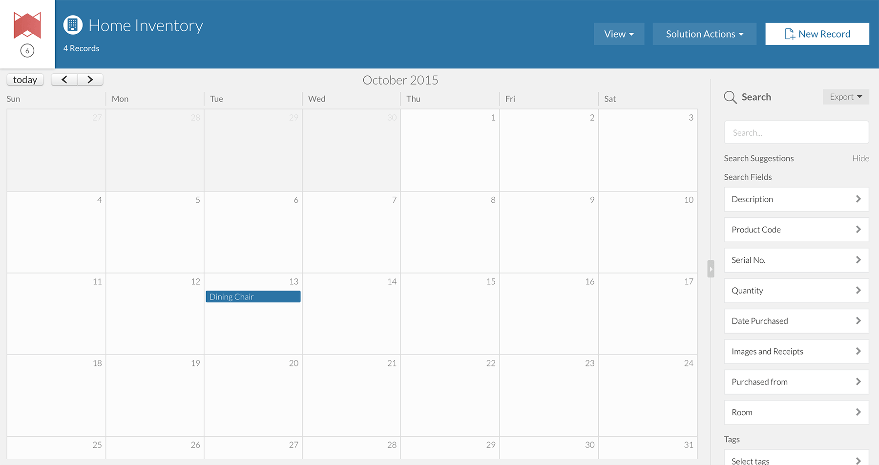 A screenshot of Transpose's calendar view.