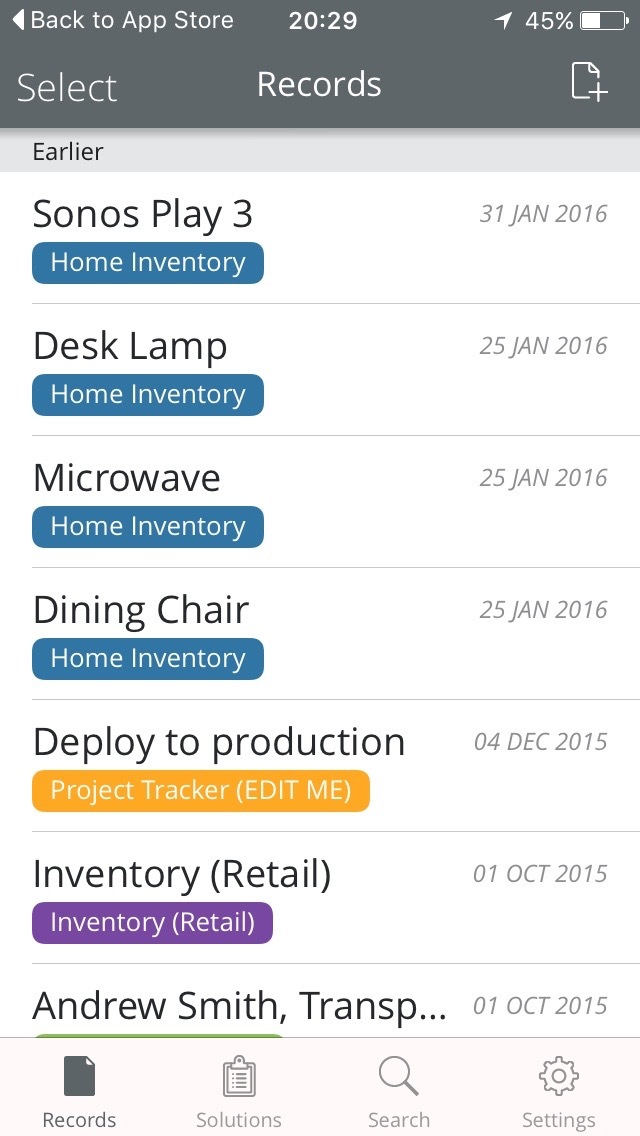 Screenshot of the Transpose mobile app view.
