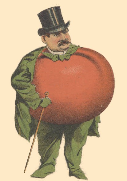 Illustration of a man with a tomato for a torso.
